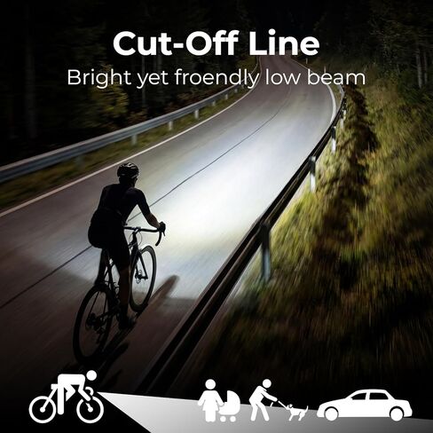 ROCKBROS 1200Lm Bike Headlight, Super Bright USB C Rechargeable Bike Lights for Night Riding, IPX6 Waterproof Front Light with High Low Beam for Road and Mountain Cycling in Saudi Arabia
