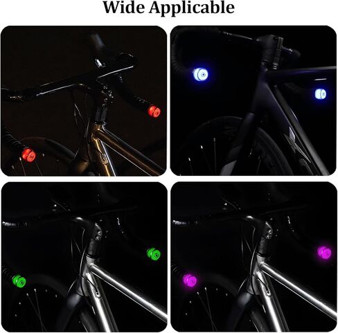 2 PCS Bike Handlebar Light,7 Colors 5 Modes Bicycle Handlebar End Light for Night Ride,Mini Bike Lights,Rechargeable Bike Lights for 0.59in-0.9in Diameter Handlebar in Kuwait