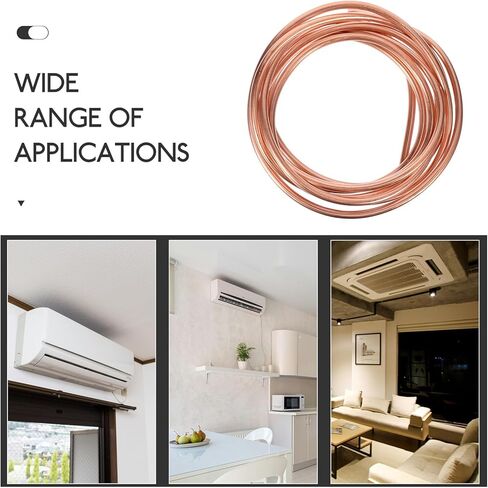SAFIGLE 2m Soft Copper Tubing Coil 4mm X 0.5mm Refrigeration Copper Tube for Air Conditioner and Freezer Applications with 3mm Inner Diameter in Saudi Arabia