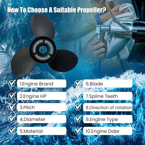 Upgrade OEM 14 1/4x21 Aluminum Boat Outboard Propeller for Mercury Engines 90HP 135HP 175HP 220HP 225HP 250HP 300HP,15 Spline Tooth,RH in Saudi Arabia