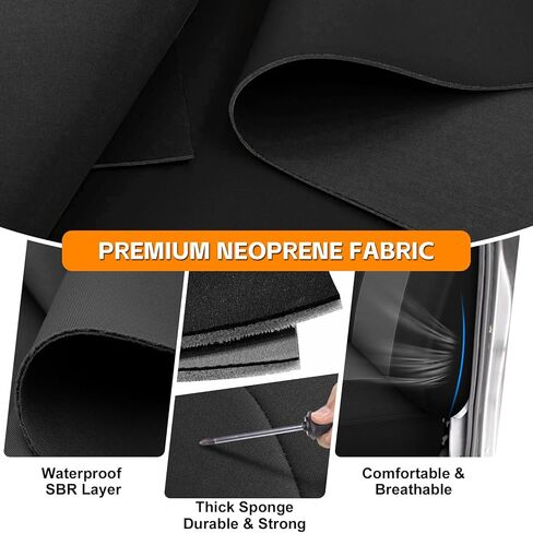 Front and Rear Seat Covers Compatible with 2019-2024 Dodge Ram 1500/2500/3500, Heavy Duty Neoprene Fabric in Kuwait