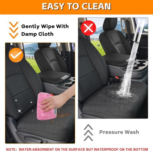 Front and Rear Seat Covers Compatible with 2019-2024 Dodge Ram 1500/2500/3500, Heavy Duty Neoprene Fabric in Kuwait