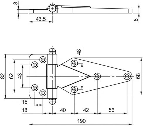 304 ملحقات الأجهزة المفصلي للباب من الفولاذ المقاوم للصدأ قطعة واحدة in Kuwait