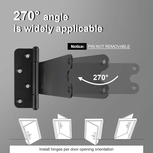 مفصلات أبواب مقاس 8 بوصات، مفصلات بوابة شديدة التحمل بسعة 300 رطل، 6 مفصلات بوابة سقيفة على شكل حرف T، مفصلات سوداء غير لامعة، باب الحظيرة، أبواب سقيفة، مقاومة للصدأ، متينة (8 بوصات - 6 قطع - أسود غير لامع) - في انتظار الحصول على براءة اختراع in Kuwait