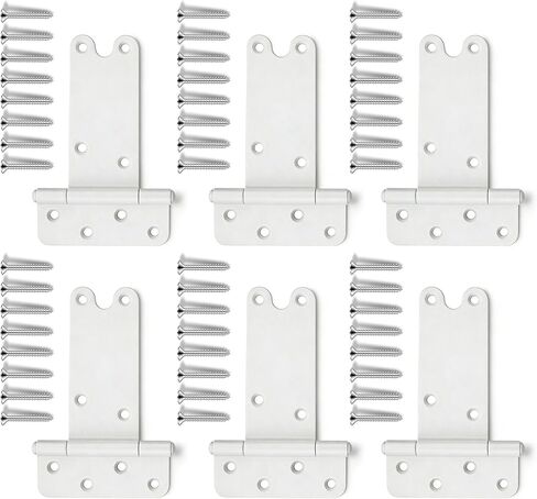6 inch Gate Hinges,280 Lbs Capacity, Matte White Hinges,4 Pack Heavy Duty Door Hinge, T-Strap Shed Gate Hinges,Hardware for Wooden Fences, Barn Door Hinge (6 in - 4 Pack - U)-Patent Pending in Saudi Arabia