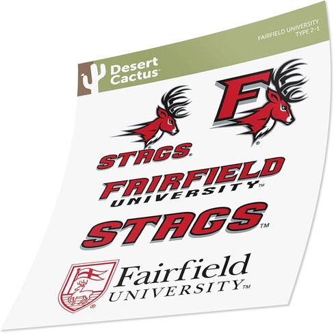 Desert Cactus Fairfield University Sticker Stags Vinyl Decals Laptop Water Bottle Car Scrapbook Sheet T2 (Type 2) in Saudi Arabia