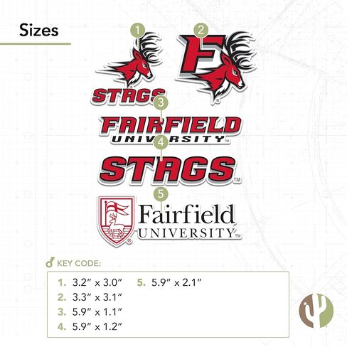 Desert Cactus Fairfield University Sticker Stags Vinyl Decals Laptop Water Bottle Car Scrapbook Sheet T2 (Type 2) in Saudi Arabia