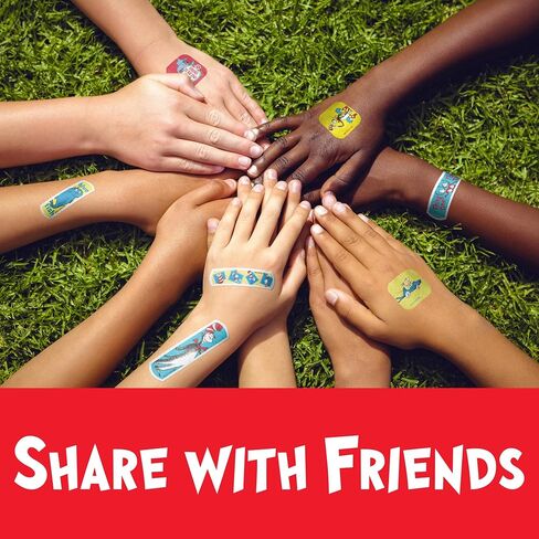 ضمادات دكتور سوس، 3 أحجام متنوعة 100 قيراط | ضمادات لاصقة مرنة للجروح البسيطة والخدوش والحروق. ارتداء مثل الملصقات. فكرة هدية عظيمة للأطفال. in Kuwait