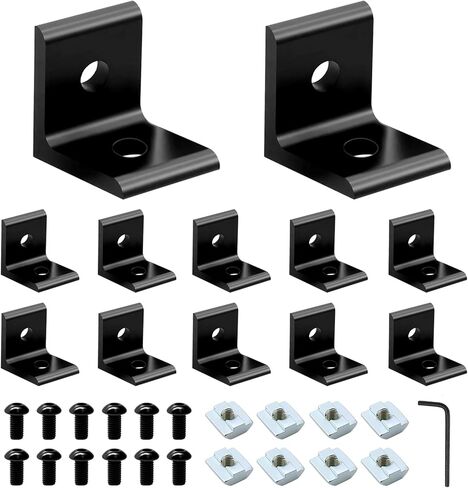 12 Pack 4040 Corner Bracket Connector 40 Series Aluminum Extrusion Profile Accessories Hardware, 90 Degree Angle Bracket for 40x40 Extruded Aluminum Black in Saudi Arabia