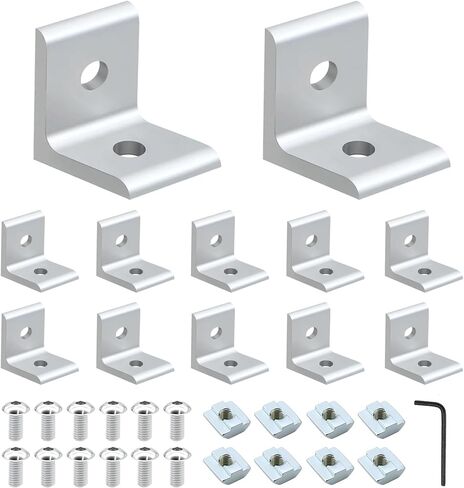 12 Pack 4040 Corner Bracket Connector 40 Series Aluminum Extrusion Profile Accessories Hardware, 90 Degree Angle Bracket for 40x40 Extruded Aluminum Black in Saudi Arabia