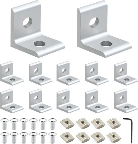 12 Pack 4040 Corner Bracket Connector 40 Series Aluminum Extrusion Profile Accessories Hardware, 90 Degree Angle Bracket for 40x40 Extruded Aluminum Black in Saudi Arabia