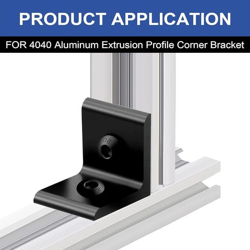 12 Pack 4040 Corner Bracket Connector 40 Series Aluminum Extrusion Profile Accessories Hardware, 90 Degree Angle Bracket for 40x40 Extruded Aluminum Black in Saudi Arabia