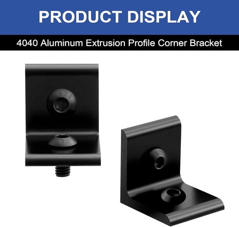 12 Pack 4040 Corner Bracket Connector 40 Series Aluminum Extrusion Profile Accessories Hardware, 90 Degree Angle Bracket for 40x40 Extruded Aluminum Black in Saudi Arabia