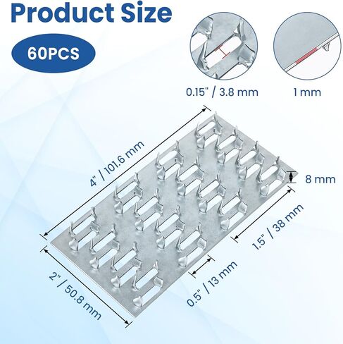 60 حزمة من ألواح الجمالون، 4 × 2 بوصة لوحة إصلاح الجمالون مع أسنان الأظافر، دعامة لوحة إصلاح من الفولاذ المجلفن لموصل الأخشاب من الخشب الجمالون in Kuwait