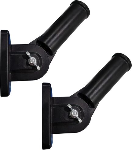 Aluminum Wall Mount Flag Pole Bracket Adjustable Flag Holder, Multi-Position 1 inch (Pack of 1,Shiny Black) in Saudi Arabia