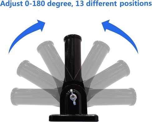 Aluminum Wall Mount Flag Pole Bracket Adjustable Flag Holder, Multi-Position 1 inch (Pack of 1,Shiny Black) in Saudi Arabia