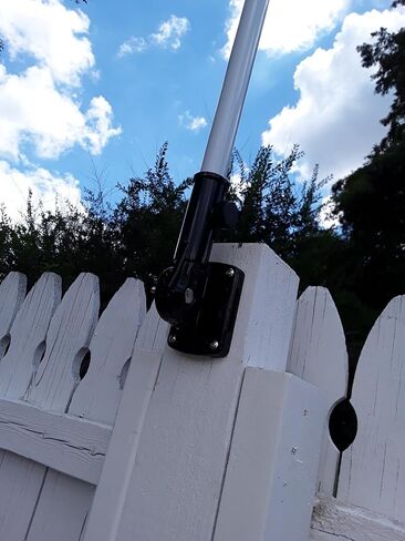 Aluminum Wall Mount Flag Pole Bracket Adjustable Flag Holder, Multi-Position 1 inch (Pack of 1,Shiny Black) in Saudi Arabia