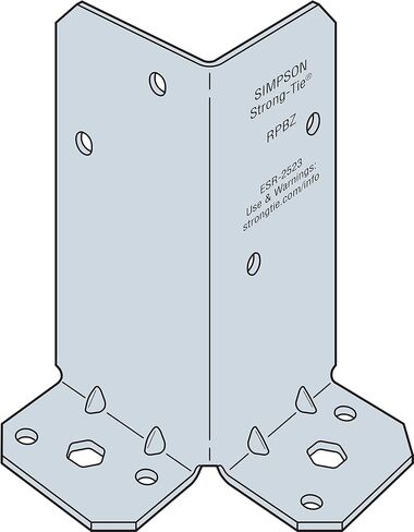 قاعدة عمود التحديثية المجلفنة من Simpson Strong-Tie RPBZ RPBZ ZMAX لمزدوج 2x4 (عبوة من 12 قطعة) in Kuwait