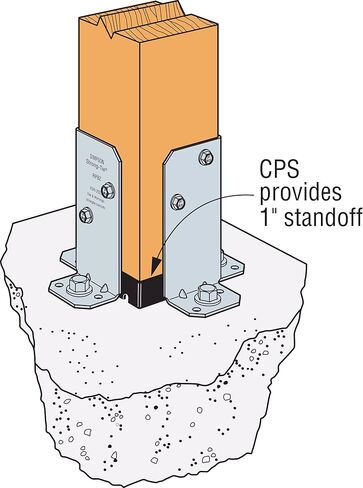 قاعدة عمود التحديثية المجلفنة من Simpson Strong-Tie RPBZ RPBZ ZMAX لمزدوج 2x4 (عبوة من 12 قطعة) in Kuwait