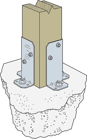 قاعدة عمود التحديثية المجلفنة من Simpson Strong-Tie RPBZ RPBZ ZMAX لمزدوج 2x4 (عبوة من 12 قطعة) in Kuwait