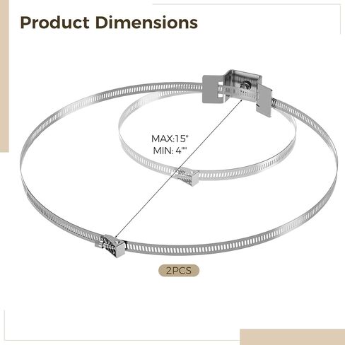 مجموعة دعامة تثبيت لافتة قابلة للتعديل للقطب، 304 من الفولاذ المقاوم للصدأ، قطعتان مع مسامير ومشابك، تناسب عمودًا من 4 إلى 15 بوصة، مثالية لكاميرات المراقبة والألواح الشمسية واللافتات والمزيد in Kuwait