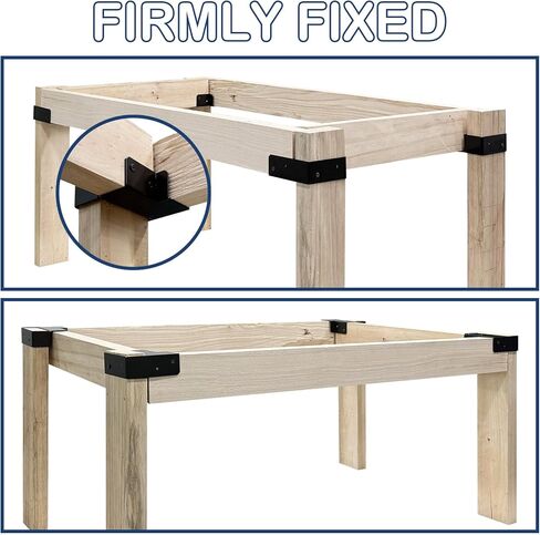 مجموعة أقواس منضدة العمل، 4 قطع دعامة زاوية لطاولة العمل شديدة التحمل للخشب 2 × 4 (1.5 بوصة × 3.5 بوصة فعليًا)، دعامات زاوية قائمة ثلاثية الاتجاهات لطاولة العمل المخصصة DIY in Kuwait