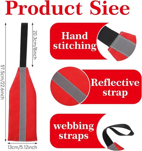 Thinp 2 Pcs Kayak Flag, Reflective Red Flag for Truck Loads High Visibility Reflective Safety Flags for Trucks Travel Red Tow Trailer Flags for Kayak Accessories Canoe Boat in Saudi Arabia
