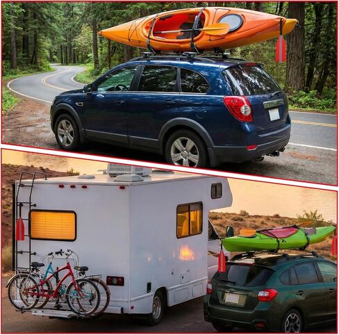 Thinp 2 Pcs Kayak Flag, Reflective Red Flag for Truck Loads High Visibility Reflective Safety Flags for Trucks Travel Red Tow Trailer Flags for Kayak Accessories Canoe Boat in Saudi Arabia
