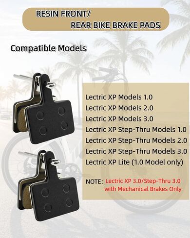 قطعتان من وسادات فرامل الدراجة الإلكترونية من الراتنج لـ Lectric XP 1.0/2.0/3.0، XP Step-Thru 1.0/2.0/3.0، XP Lite 1.0، وسادات فرامل القرص الأمامي الخلفي، قطع غيار ملحقات الدراجة الترابية الكهربائية لـ Lectric XP in Kuwait