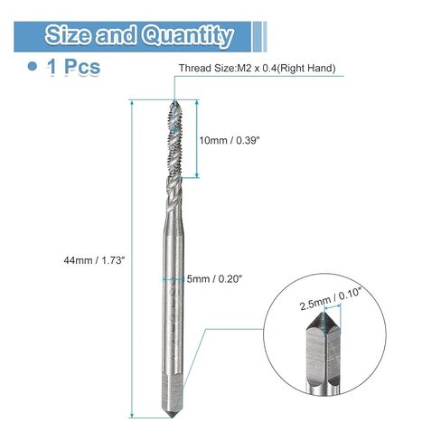 M2 -M22 دوامة الناي الموضوع الحنفية متري آلة الصنابير 1 قطعة (M2 X 0.4) in Saudi Arabia