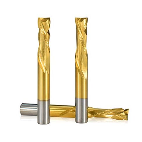 2 Flute Up Down Spiral End Mill CNC Router Bit 3.175/4/6/8/10mm Shank Tianium Coated Carbide End Mill for Wood Carving Engraving Grinding in Saudi Arabia