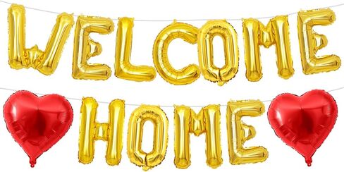 Welcome Home Balloons Navy Blue Silver,16Inch Welcome Home Foil Balloons Banner with 18Inch Heart Balloon Welcome Home Party Decorations for Homecoming Party House Warming Family Party Decorations in Kuwait