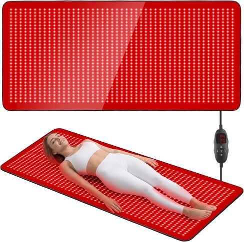 Full Body Red Light Therapy Mat, 2in1 LEDs (660nm& 850nm) Red Light Therapy Blanket, 76.8" x 33.4" Premium Material, Adjustable Timer & Intensity in Saudi Arabia