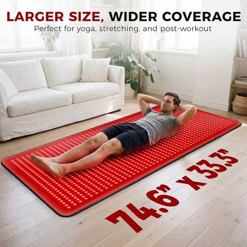 Full Body Red Light Therapy Mat, 2in1 LEDs (660nm& 850nm) Red Light Therapy Blanket, 76.8" x 33.4" Premium Material, Adjustable Timer & Intensity in Saudi Arabia
