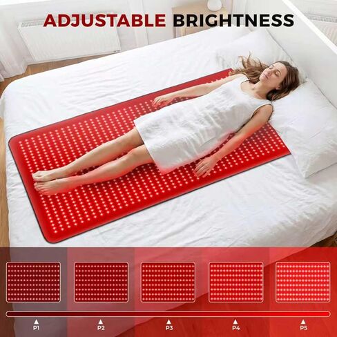 Full Body Red Light Therapy Mat, 2in1 LEDs (660nm& 850nm) Red Light Therapy Blanket, 76.8" x 33.4" Premium Material, Adjustable Timer & Intensity in Saudi Arabia