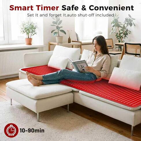Full Body Red Light Therapy Mat, 2in1 LEDs (660nm& 850nm) Red Light Therapy Blanket, 76.8" x 33.4" Premium Material, Adjustable Timer & Intensity in Saudi Arabia