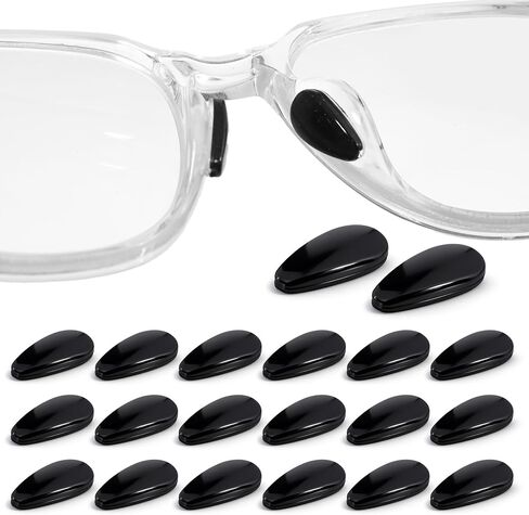 Adhesive Silicone Anti Slip Glasses Nose Pads Stick On, 3.2mm Thick Glasses Nose Grips Non Slip with Air Bag for Sunglasses Reading (10 Pairs, Black) in Saudi Arabia