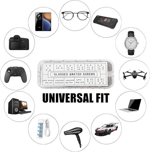 طقم إصلاح النظارات متوافق مع Ray-Ban Oakley Prada Gucci، طقم أدوات إصلاح النظارات 120 قطعة مع برغي النظارات و5 أزواج من وسادات الأنف المسمارية، لوسادة الأنف المفصلية بإطار النظارات. in Kuwait