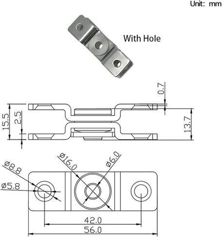 304 Stainless Steel Torque Hinge 360 Degree Rotation Positioning 1Pcs(with Hole,2.0N.m) in Saudi Arabia