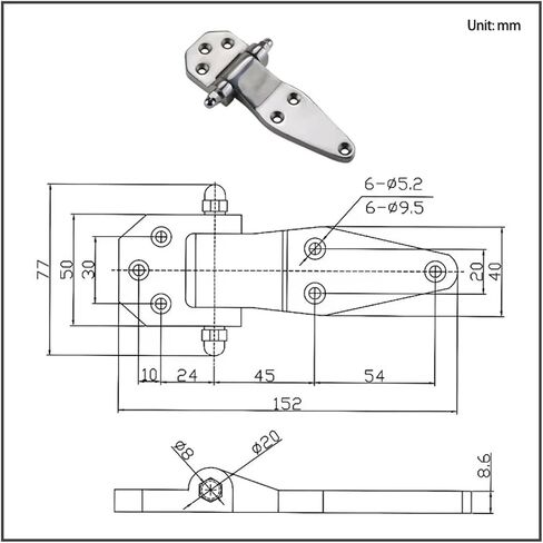 304 باب من الفولاذ المقاوم للصدأ محمل بمفصلات ماسية كبيرة قطعة واحدة in Kuwait