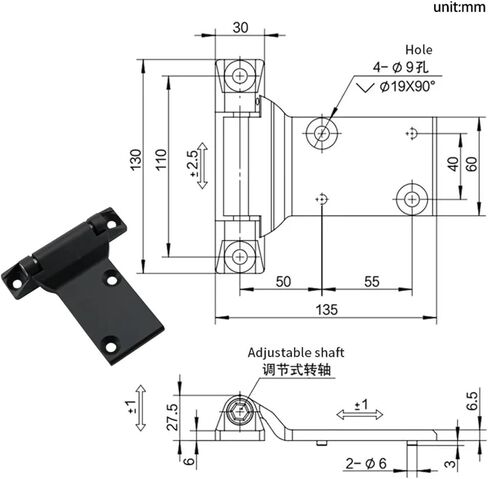 سبائك الزنك كبيرة المفاتيح الكهربائية الباب الثقيلة المفصلي سميكة 1PCS in Kuwait