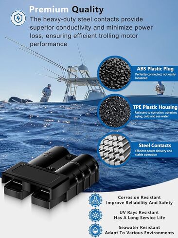 Replacement for 1865107 Trolling Motor Quick Connect Plug - MKR-20, Heavy-Duty 2-Wire Connector with Positive Snap-Lock for 6 to 12-Gauge Wire in Saudi Arabia