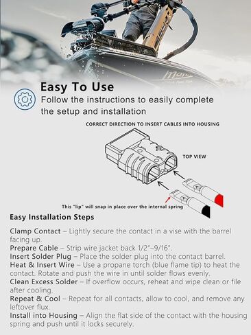 Replacement for 1865107 Trolling Motor Quick Connect Plug - MKR-20, Heavy-Duty 2-Wire Connector with Positive Snap-Lock for 6 to 12-Gauge Wire in Saudi Arabia