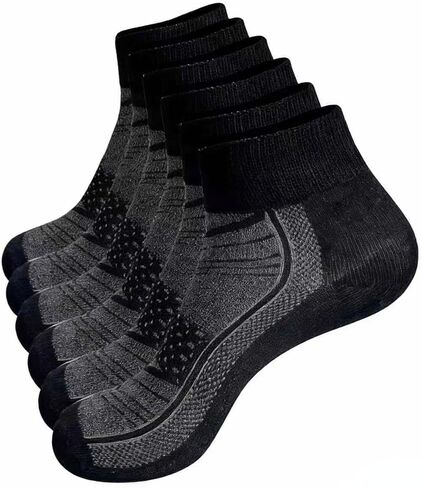 6 قطع من جوارب الكاحل للرجال - جوارب رياضية منخفضة القطع للجري، جوارب كاجوال مسامية، تناسب مقاس الحذاء 7-12 in Kuwait