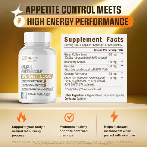 الصحة الحيوية | يساعد على مسارات التمثيل الغذائي المرتبطة بإشارات GLP-1 - يعزز فقدان الوزن للنساء والرجال، ويساعد على التحكم في الشهية ويعزز الطاقة - مكمل تم اختباره من قبل طرف ثالث - 60 حبة in Kuwait