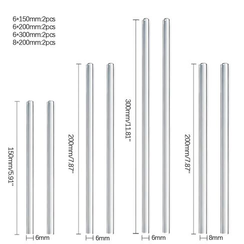 TISMART Glass Stirring Rod Sets 8pcs 4Sizes (5.91" Length 6mm Dia)*2 / (7.87" Length 6mm) *2 / (5.91" Length 6mm Dia)*2 / (5.91" Length 8mm Dia)*2 Borosilicate 3.3 in Saudi Arabia
