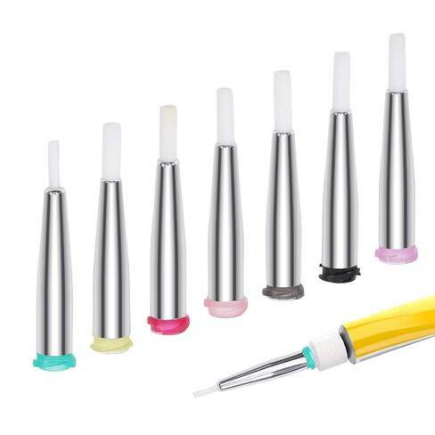 CHGCRAFT 7 Pcs 7 Colors Dispensing Needle Brush Liquid Dispenser Fill Needle for Liquid Measuring Resin Craft Refilling Inks Adhesives Glue in Saudi Arabia