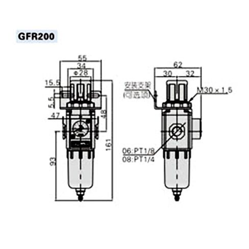 Air Processor Regulator GFR200-06 GFR200-08 GFR300-08 GFR300-10 GFR300-15 GFR400-15 Air Compressor air Filtration(GFR300-08D) in Kuwait