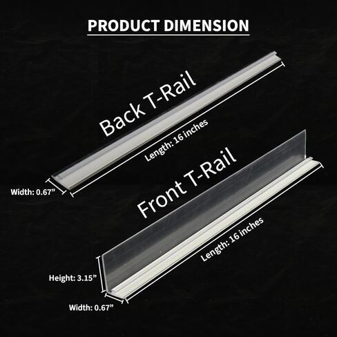Pack of 3 T-Rails for Shelf Pushers Kit – Replacement & Add-On Set | Front & Back T-Rail System for Seamless Product Flow | Ideal for Smoke Shops, Convenience Stores, and Retail Displays in Saudi Arabia