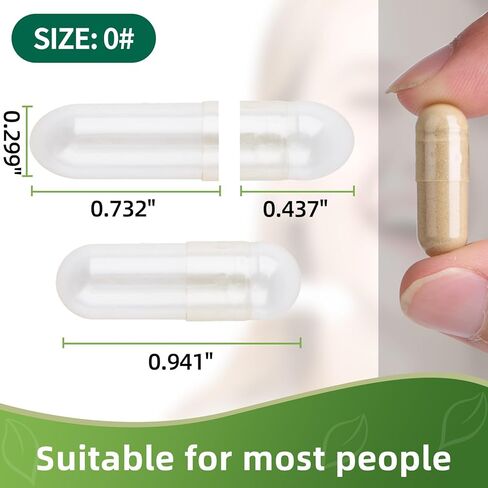 Size 0 Gelatin Empty Capsules - 100 Count Clear Empty Pill Capsules, Fillable Empty Gel Capsule for Homemade Vitamins & Powders, Easy for DIY Supplements in Saudi Arabia